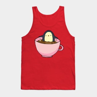 Penguin chilling in a cup of coffee Tank Top